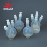 PFA one-piece round bottom flask customized with teflon stopper