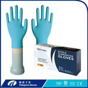 Disposable black Nitrile examination gloves supported hand gloves