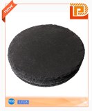 Black circular cheese slate