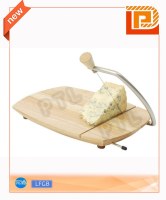 Cheese wire cutter with wooden board and foot pad