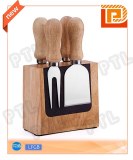 Wooden cheese set with rectangular magnetic stand