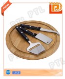 PP-handle cheese knife&soatula with bamboo chopping board(4 pieces)