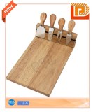 Rubber wood magnetic cheese set with long chopping board(5 pieces)