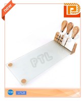 Magnetic cheese set with long glass cutting board(4 pieces)
