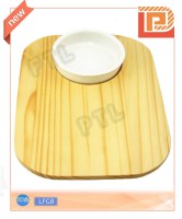 Ceramic bowl plus pinewood cutting board(2 pieces)