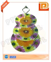 Triple-deck Ceramic Food Holder With Good-looking Pattern