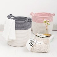 Cotton rope baskets with handles