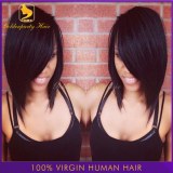 Top quality hot Brazilian lace front bob cut wigs 100% natural human hair short cut lac...