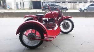 Customized red color 750cc motorcycle sidecar