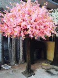 Newest product plastic leaves pink wedding decoration led artificial indoor cherry blossom tree