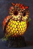 Owl stained glass tiffany style accent lamp