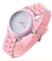 Grossiste chinois Montre miler pour femme de de couleur. Bracelet en relief (rose)