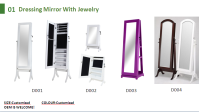 Dressing mirror with jewelry cabinet