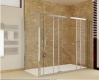 304 Stainless Steel Frameless Tempered Sliding Glass Shower Door