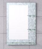 Painted Single-layer Bathroom Mirror with Shelves