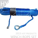 Blue colour 12 strands braid UHMWPE winch rope 10mm x 30m