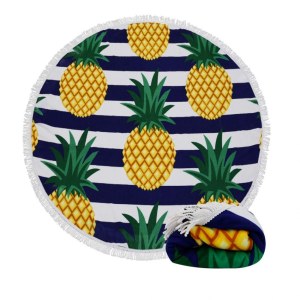 Custom printed oversized 1.5m D' pineapple fruit round beach towel