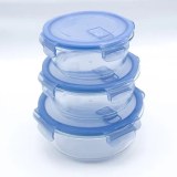 Round glass food storage containers