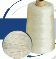Fiberglass sewing thread with ptfe