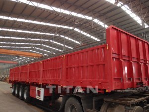 Drop side cargo semi trailer vehicle structure