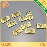 Gold plating stamped brass metal logo plates