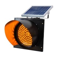 Traffic Light Aluminum Solar Warning Light Flashing Traffic Signal Light Detector Outdo...