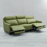 Italian Minimalist Leather Smart Sofa Living Room Straight Row Three-Seat First-Class...