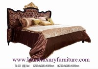 King Beds Europe classic bed royal luxury bed solid wood bed supplier Italy style TA-003