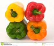 Red, yellow and orange peppers