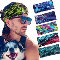 Sport Fitness Sweat Absorbent Yoga Elastic Hair Band Custom Printed Sport Headband Hair...