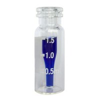 Crimp top vial with write on spot and intergrated inserts