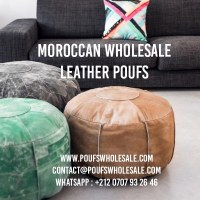 Pouf Leather Luxury Ottomans Footstools